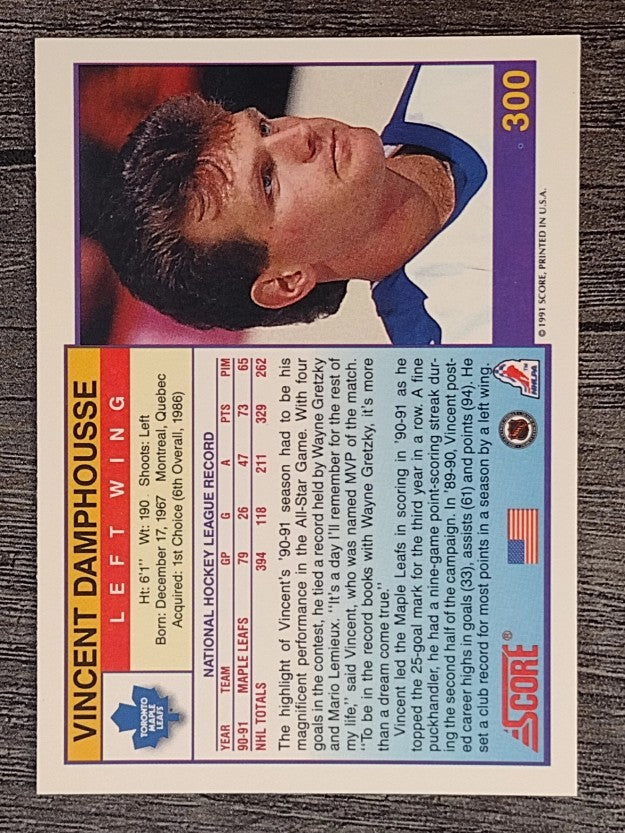 1991-92 Score American #300 Vincent Damphousse
