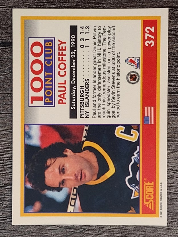 1991-92 Score American #372 Paul Coffey 1000