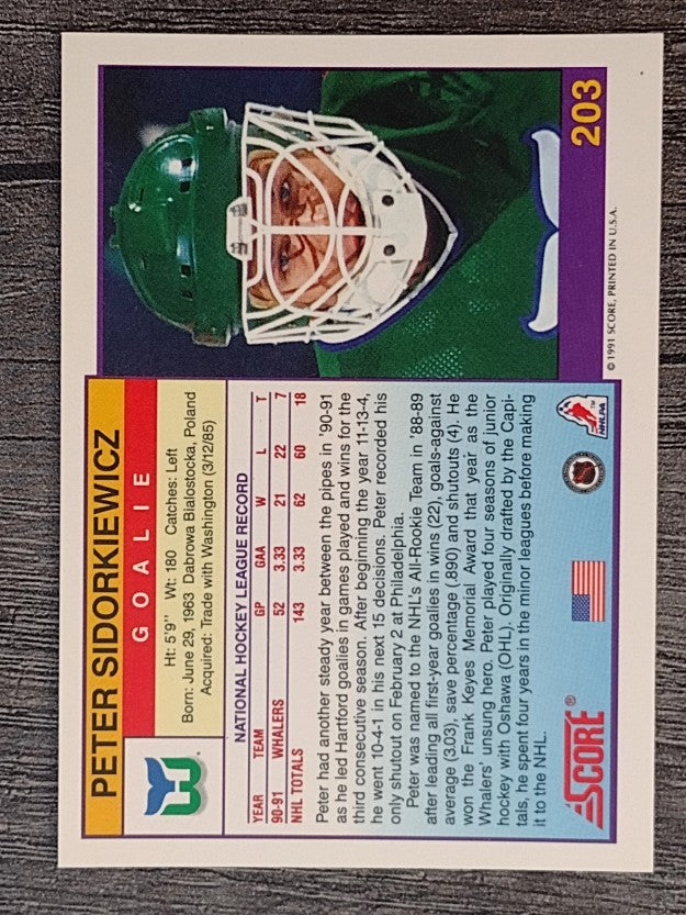 1991-92 Score American #203 Peter Sidorkiewicz