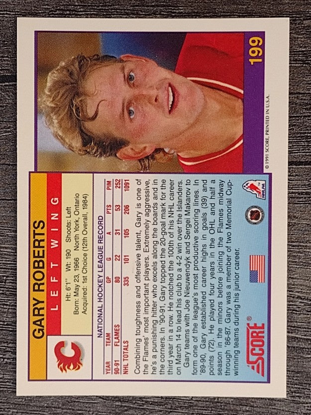 1991-92 Score American #199 Gary Roberts