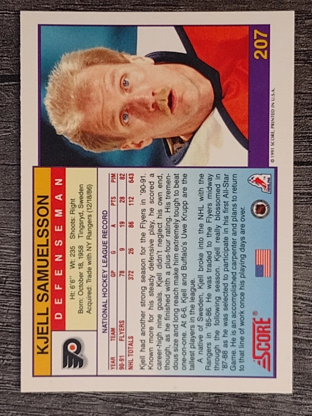 1991-92 Score American #207 Kjell Samuelsson
