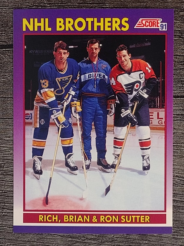 1991-92 Score American #378 Sutter Brothers/Rich Sutter/Brian Sutter/Ron Sutter