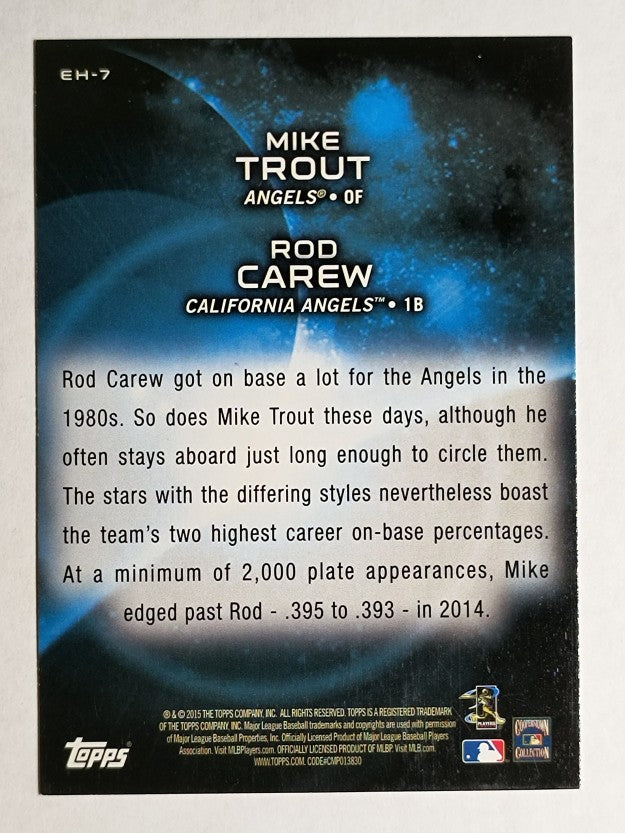 2015 Topps Eclipsing History #EH7 Rod Carew/Mike Trout