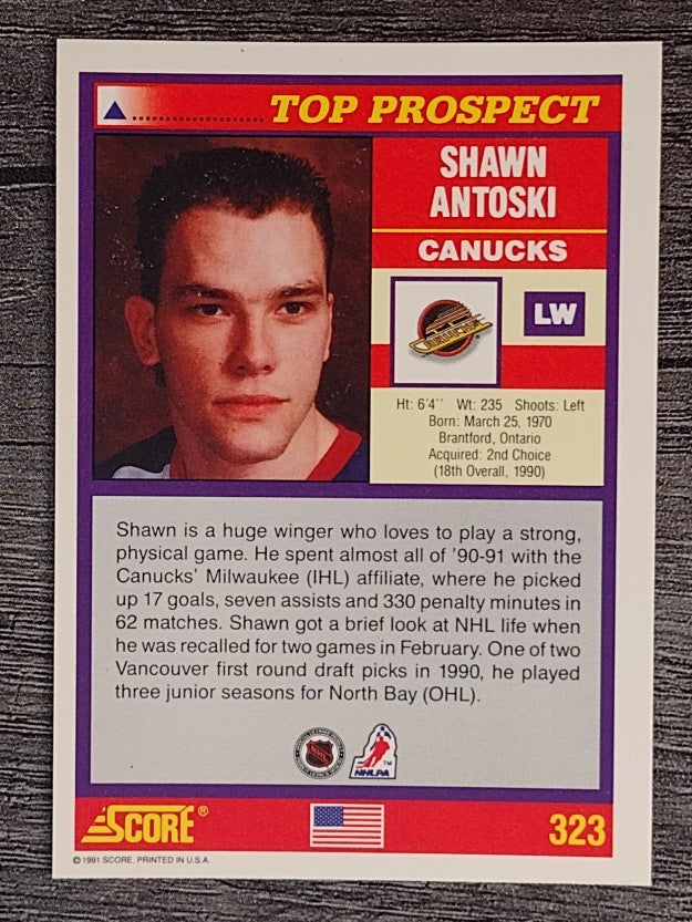 1991-92 Score American #323 Shawn Antoski TP
