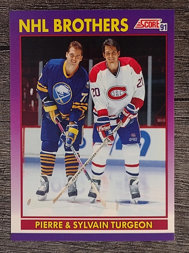1991-92 Score American #377 The Turgeon Brothers/Pierre Turgeon/Sylvain Turgeon