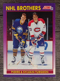 1991-92 Score American #377 The Turgeon Brothers/Pierre Turgeon/Sylvain Turgeon
