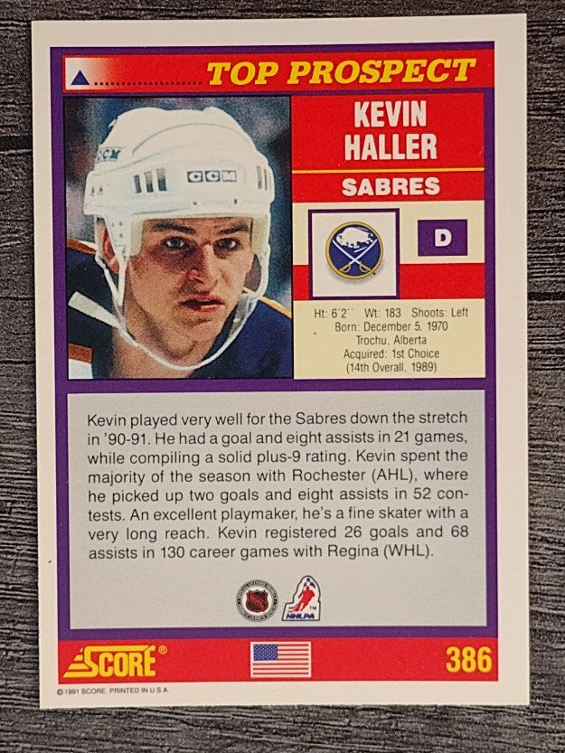 1991-92 Score American #386 Kevin Haller RC