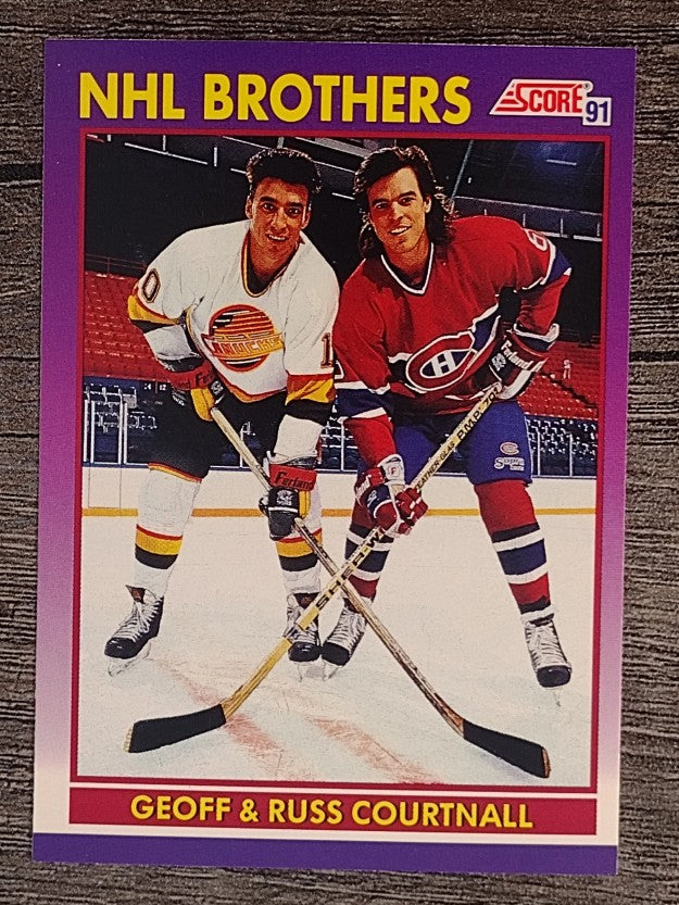1991-92 Score American #380 Courtnall Brothers/Geoff Courtnall/Russ Courtnall
