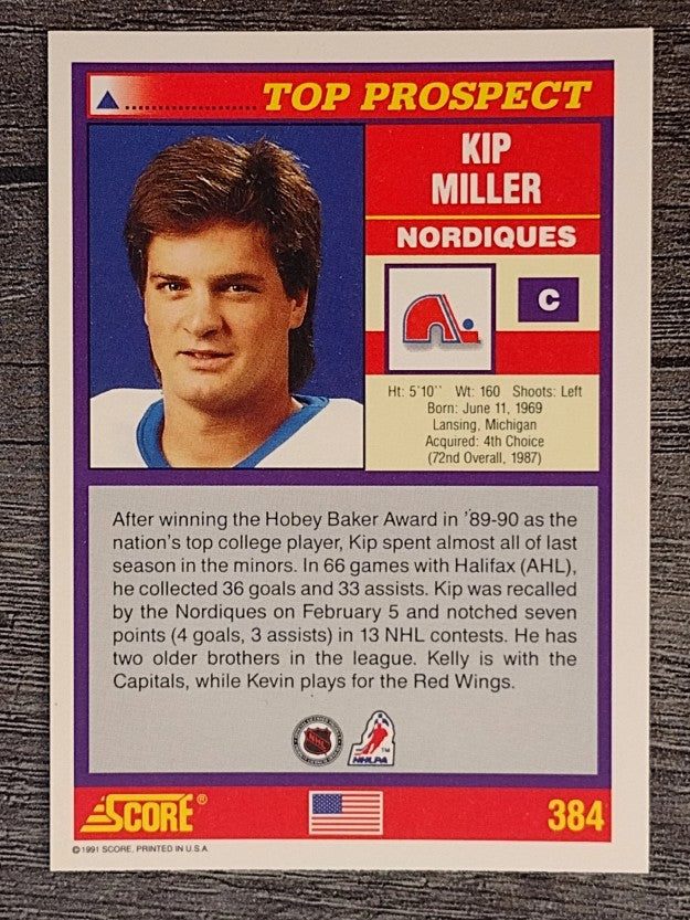 1991-92 Score American #384 Kip Miller TP