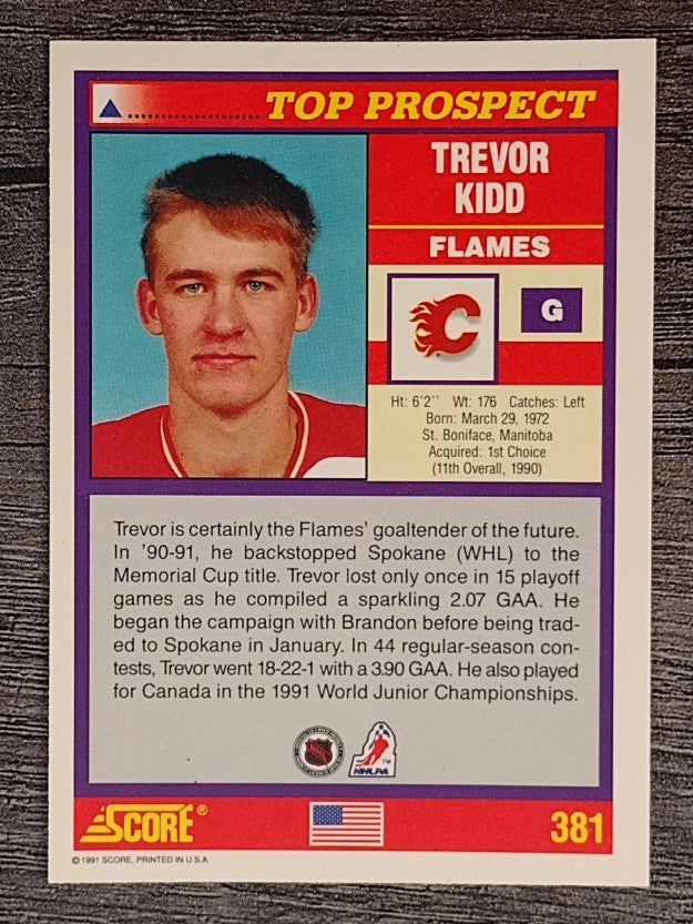 1991-92 Score American #381 Trevor Kidd TP