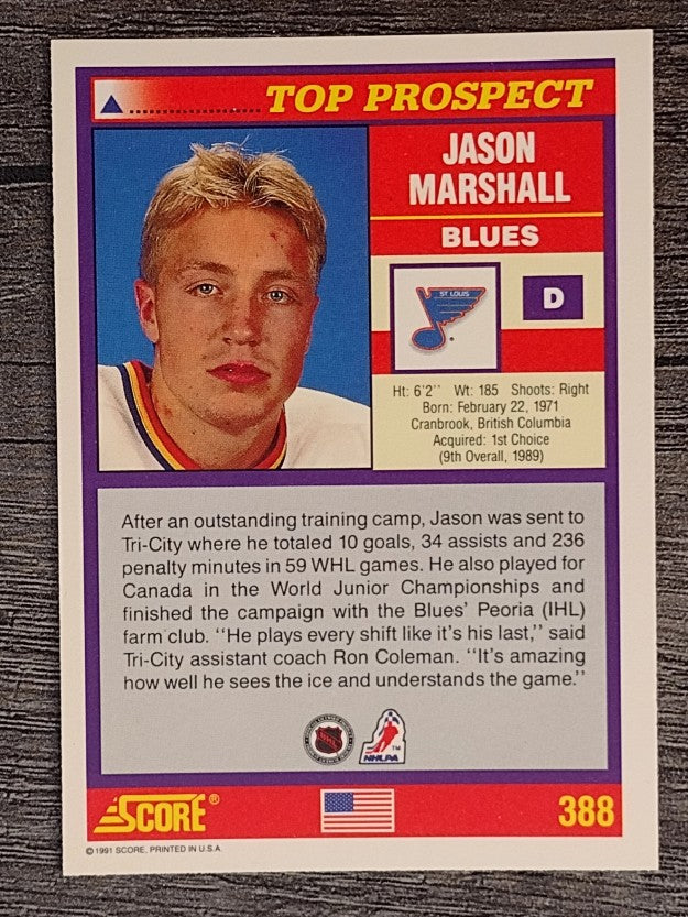 1991-92 Score American #388 Jason Marshall TP