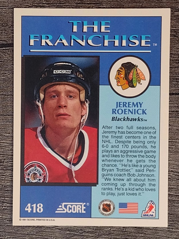1991-92 Score American #418 Jeremy Roenick FP