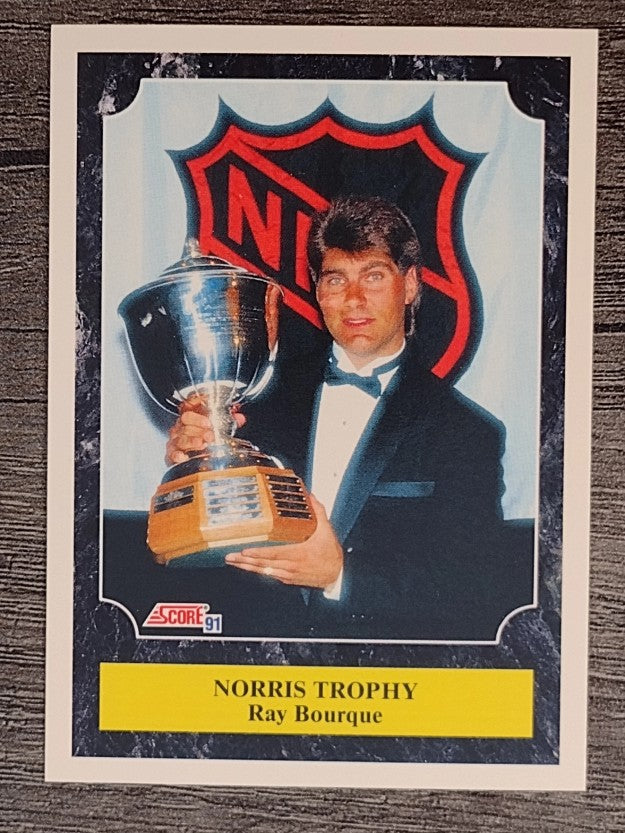 1991-92 Score American #429 Ray Bourque/Norris Trophy