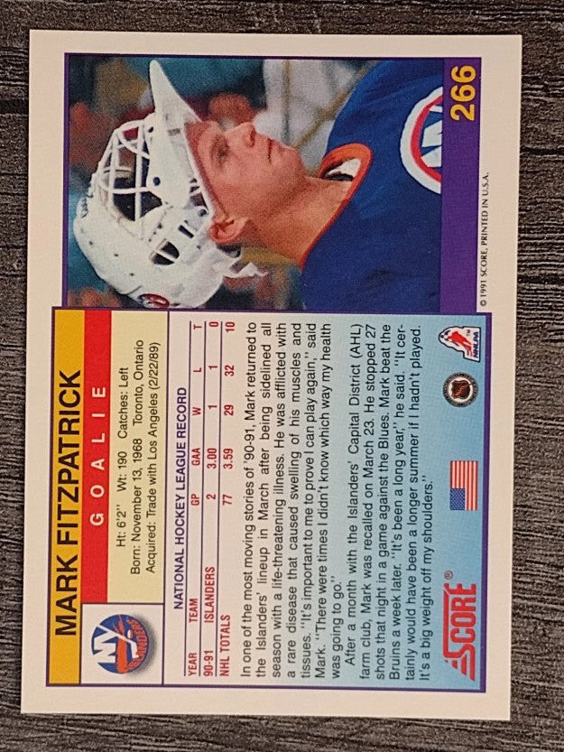 1991-92 Score American #266 Mark Fitzpatrick