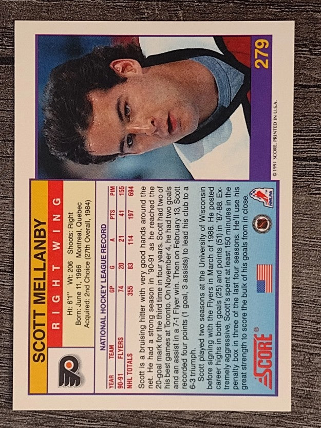 1991-92 Score American #279 Scott Mellanby