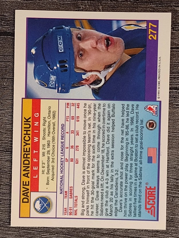 1991-92 Score American #277 Dave Andreychuk