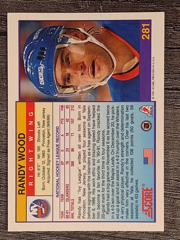 1991-92 Score American #281 Randy Wood