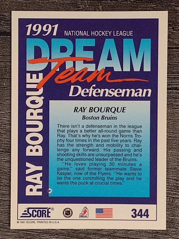 1991-92 Score American #344 Ray Bourque DT