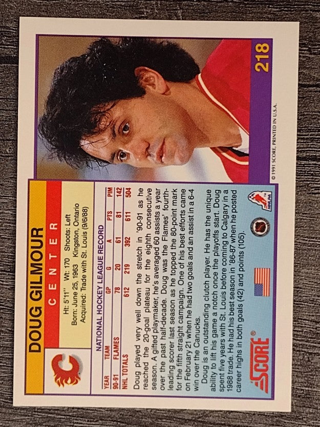 1991-92 Score American #218 Doug Gilmour