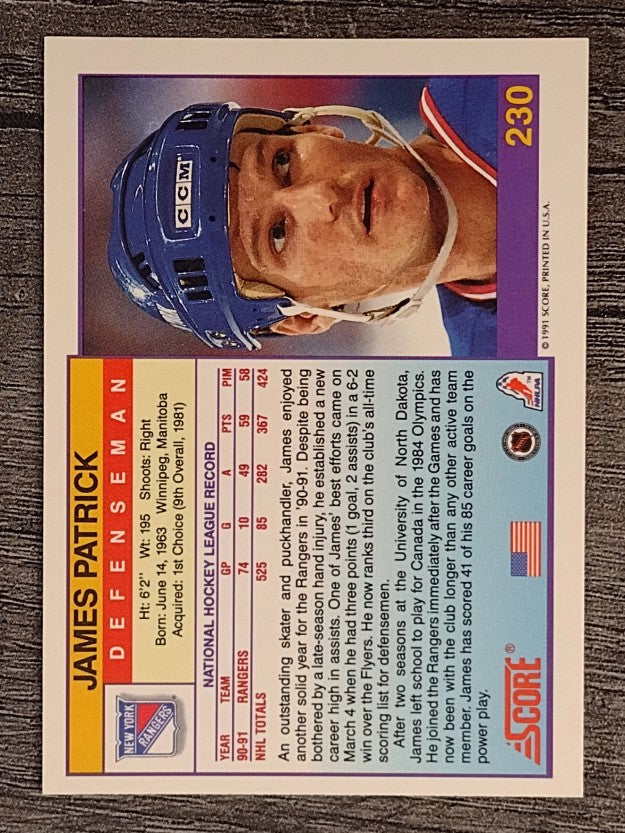 1991-92 Score American #230 James Patrick