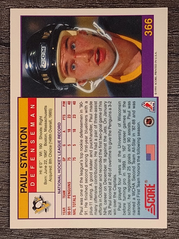 1991-92 Score American #366 Paul Stanton