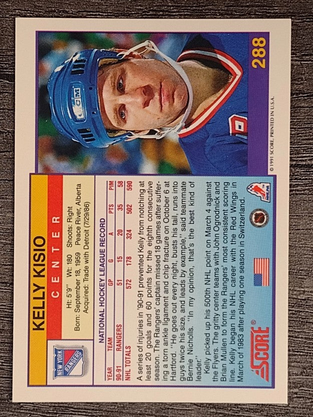 1991-92 Score American #288 Kelly Kisio