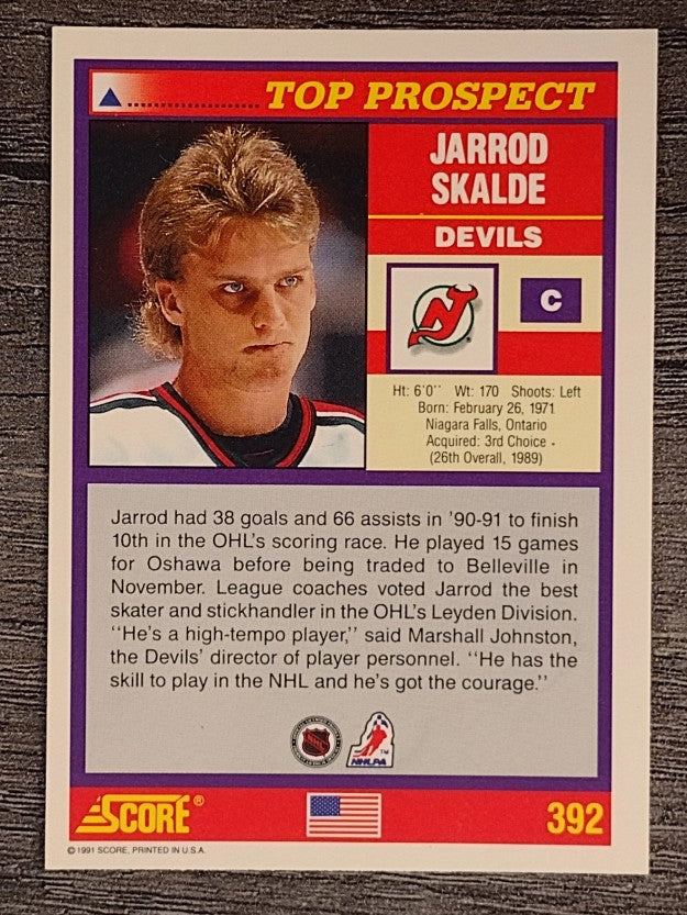1991-92 Score American #392 Jarrod Skalde TP RC