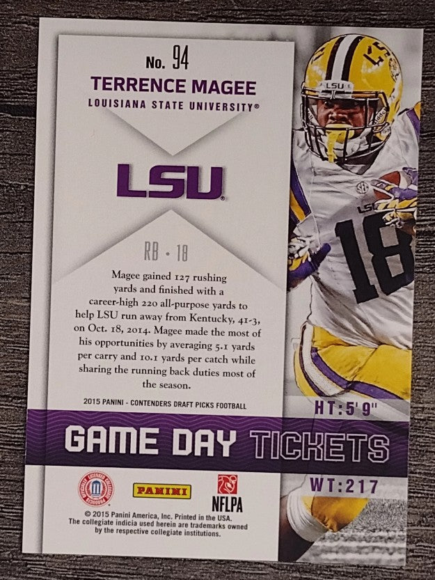 2015 Panini Contenders Draft Picks Game Day Tickets #94 Terrence Magee