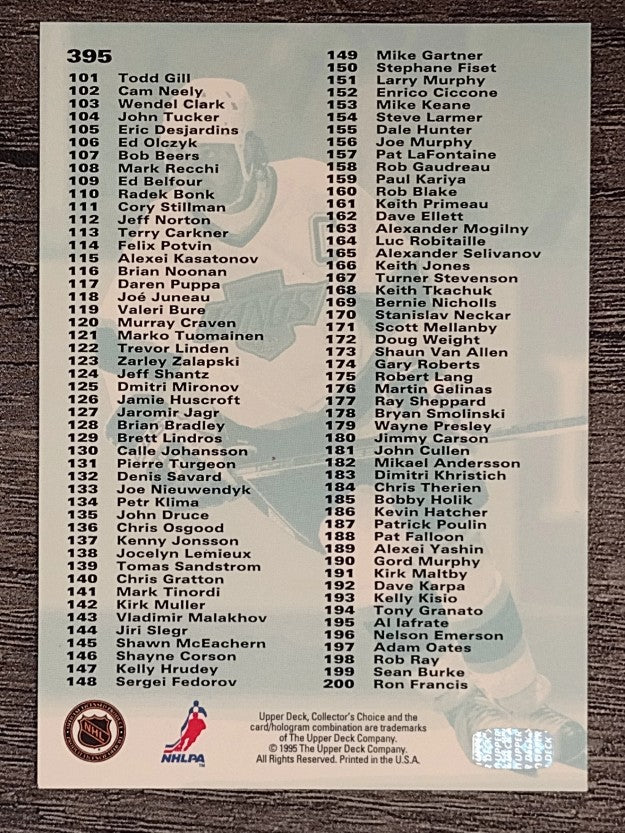1995-96 Collector's Choice #395 Checklist/Wayne Gretzky