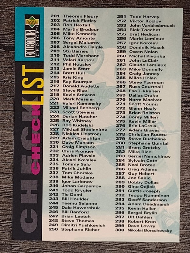 1995-96 Collector's Choice #396 Checklist/Gretzky (NM)
