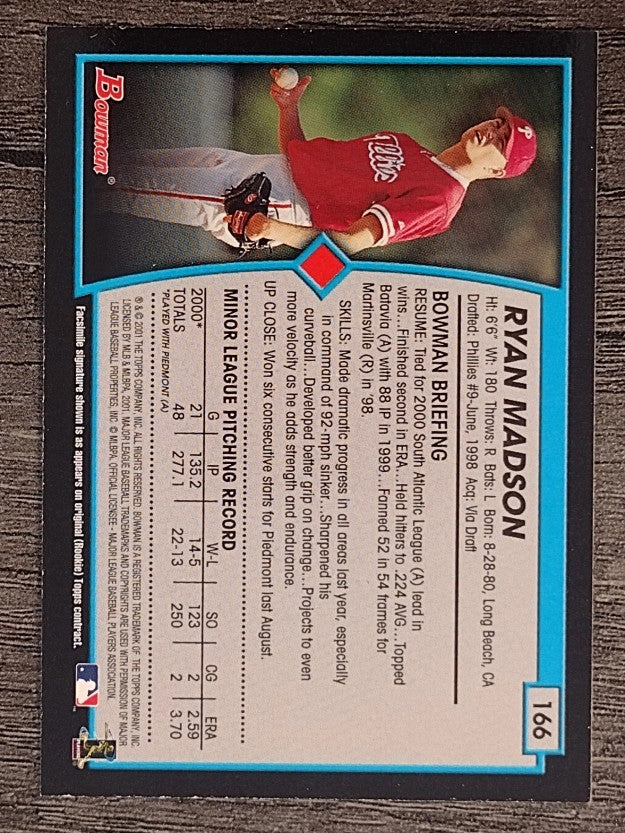 2001 Bowman #166 Ryan Madson RC