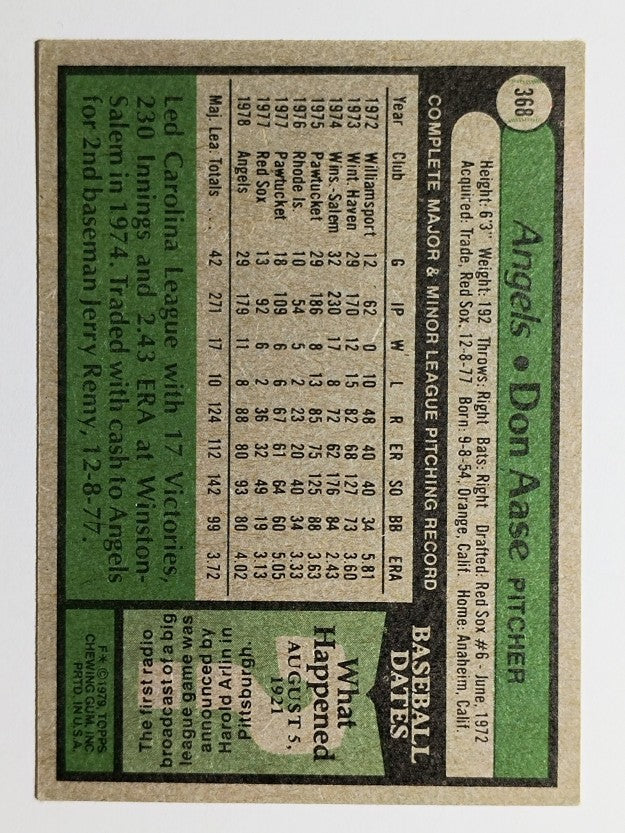 1979 Topps #368 Don Aase (EX)