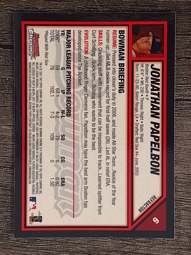 2007 Bowman Chrome Refractors #6 Jonathan Papelbon