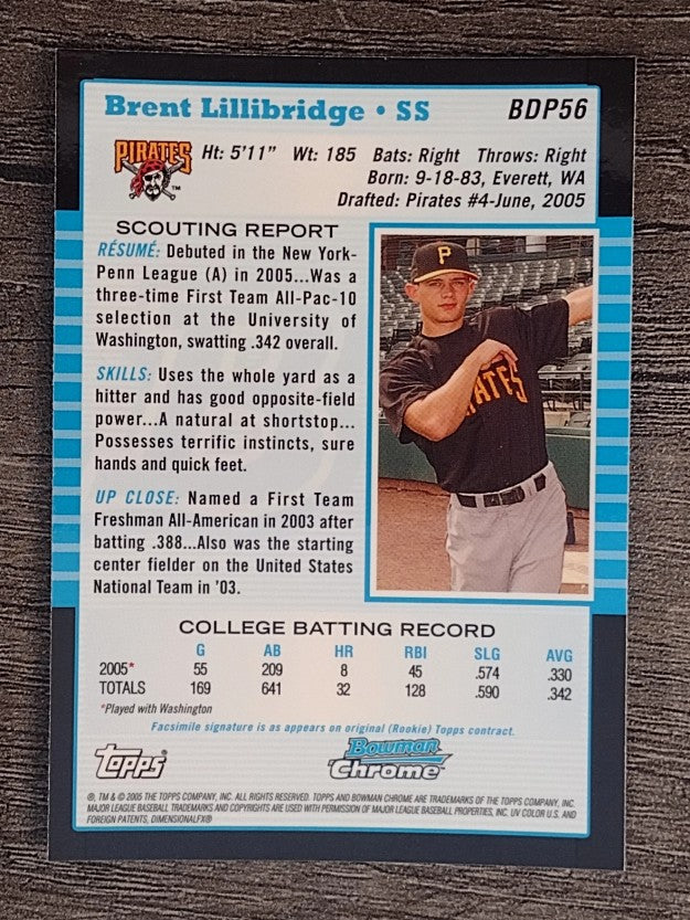 2005 Bowman Chrome Draft #BDP56 Brent Lillibridge FY RC