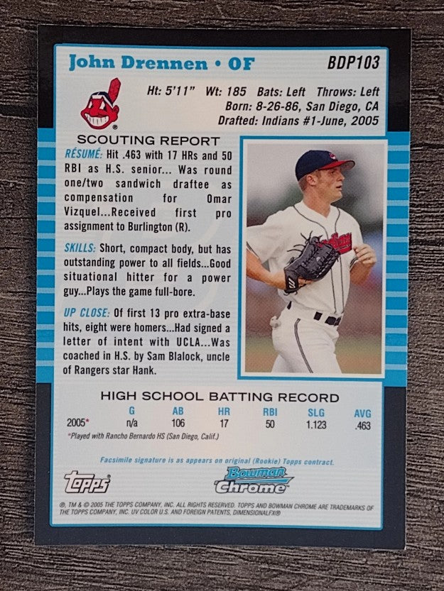 2005 Bowman Chrome Draft #BDP103 John Drennen FY RC