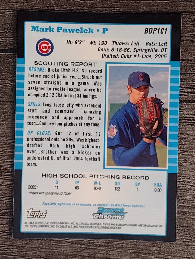 2005 Bowman Chrome Draft #BDP101 Mark Pawelek FY RC