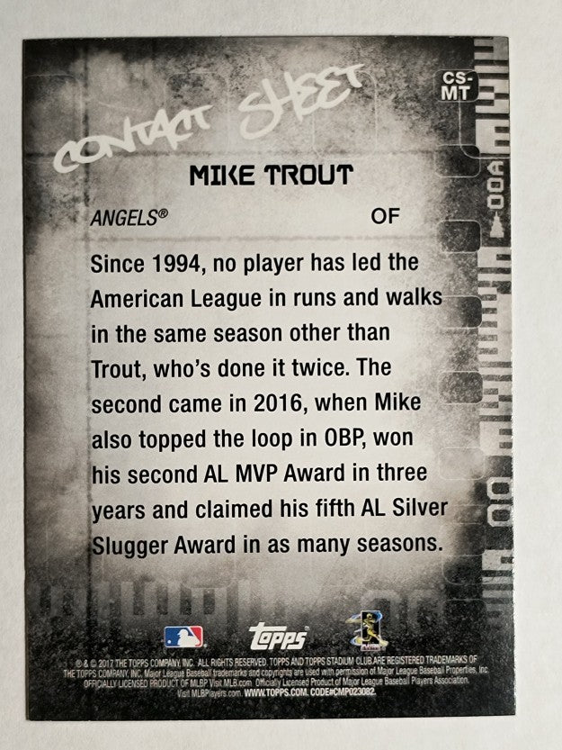 2017 Stadium Club Contact Sheet #CSMT Mike Trout