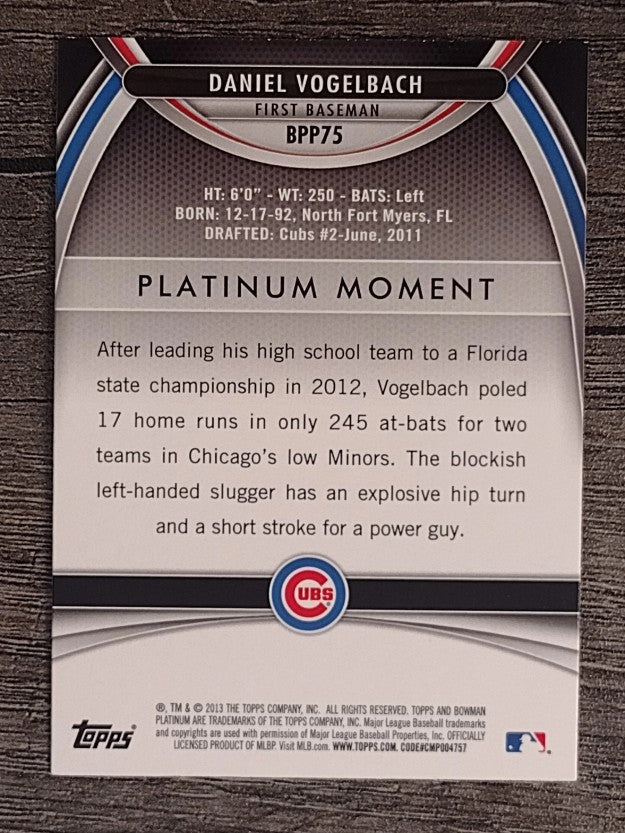 2013 Bowman Platinum Prospects #BPP75 Daniel Vogelbach