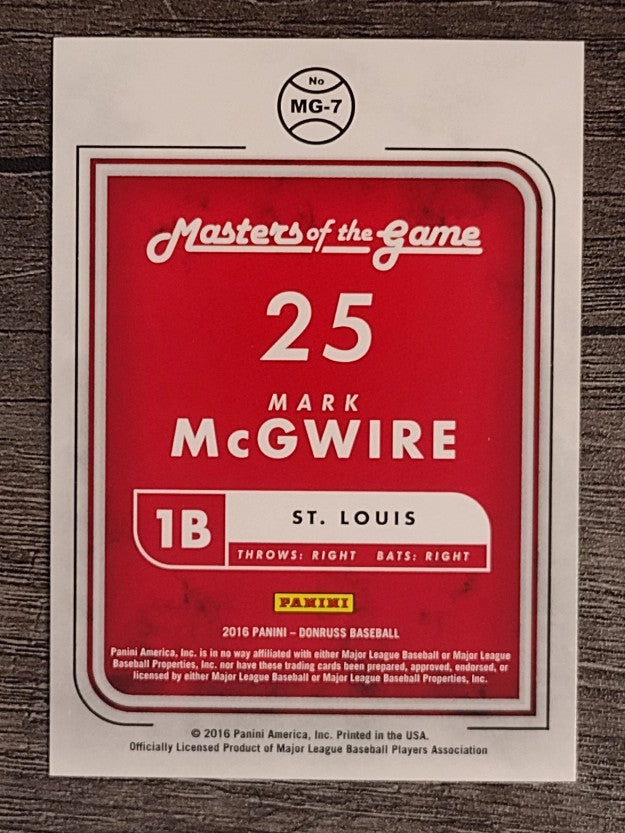 2016 Donruss Masters of the Game #MG7 Mark McGwire