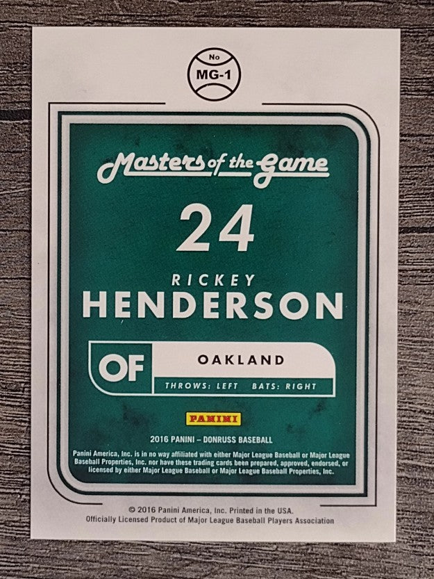 2016 Donruss Masters of the Game #MG1 Rickey Henderson