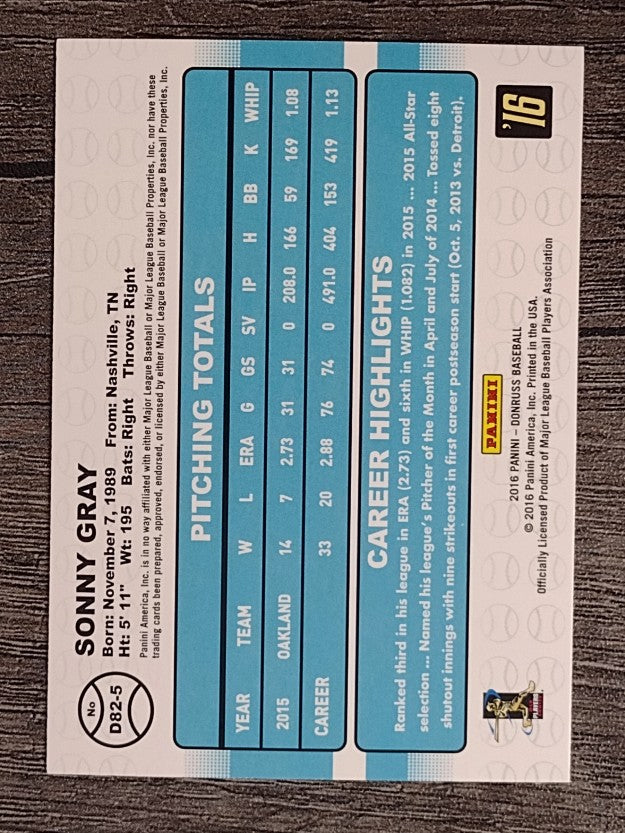 2016 Donruss '82 #5 Sonny Gray