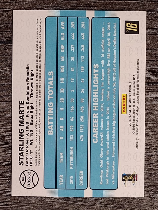 2016 Donruss '82 #33 Starling Marte