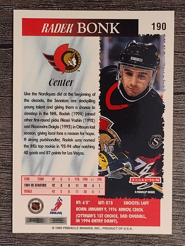 1995-96 Score #190 Radek Bonk