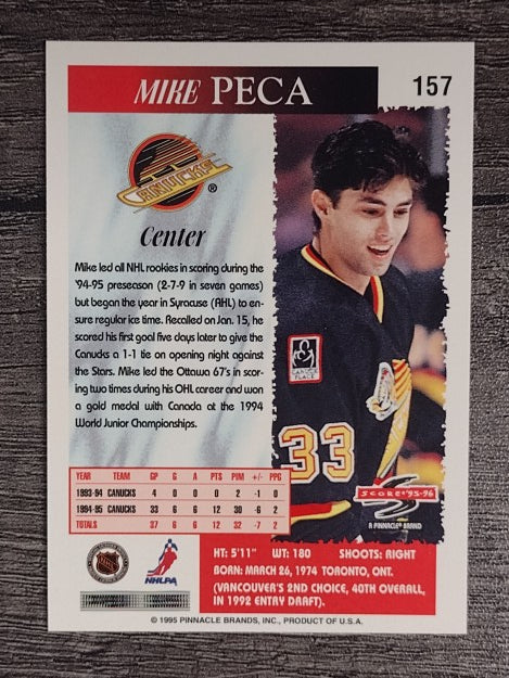 1995-96 Score #157 Mike Peca