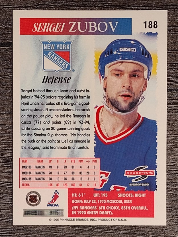 1995-96 Score #188 Sergei Zubov