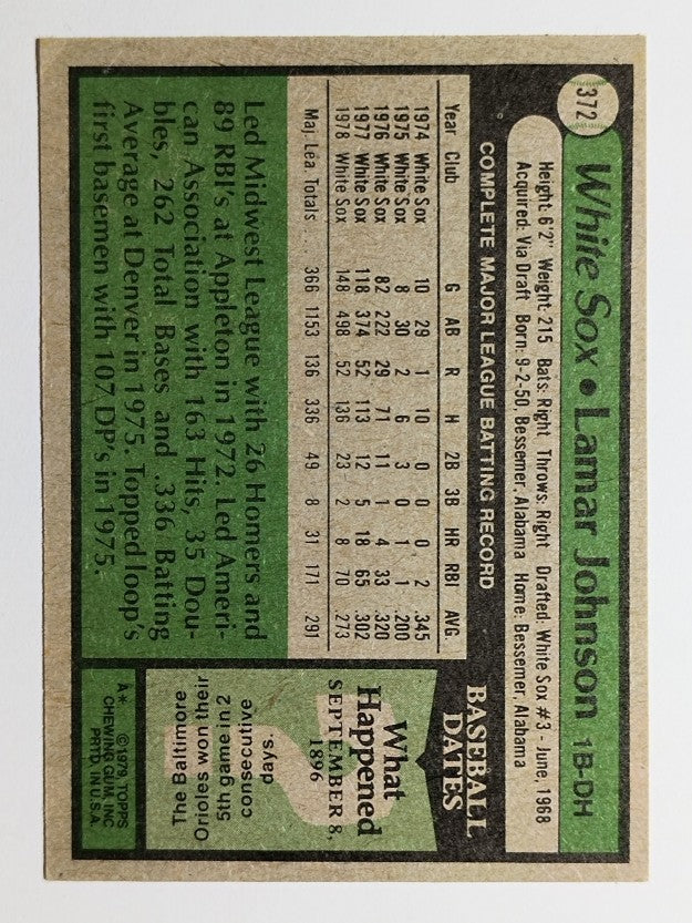 1979 Topps #372 Lamar Johnson (EX)