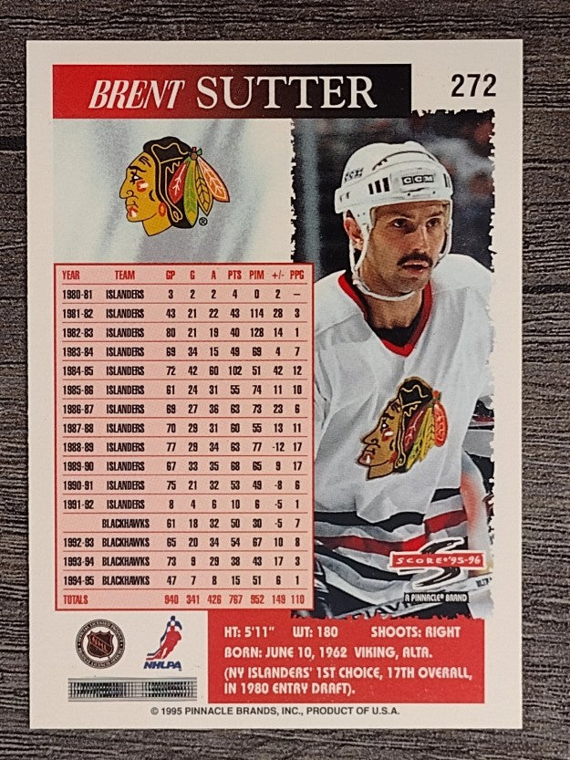 1995-96 Score #272 Brent Sutter