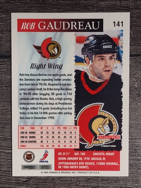 1995-96 Score #141 Rob Gaudreau