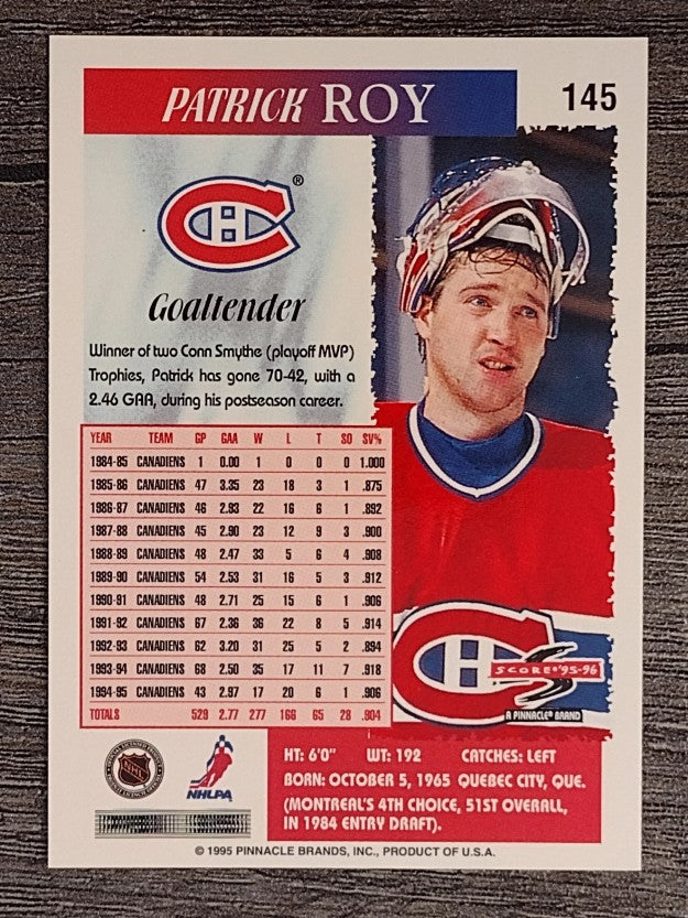 1995-96 Score #145 Patrick Roy