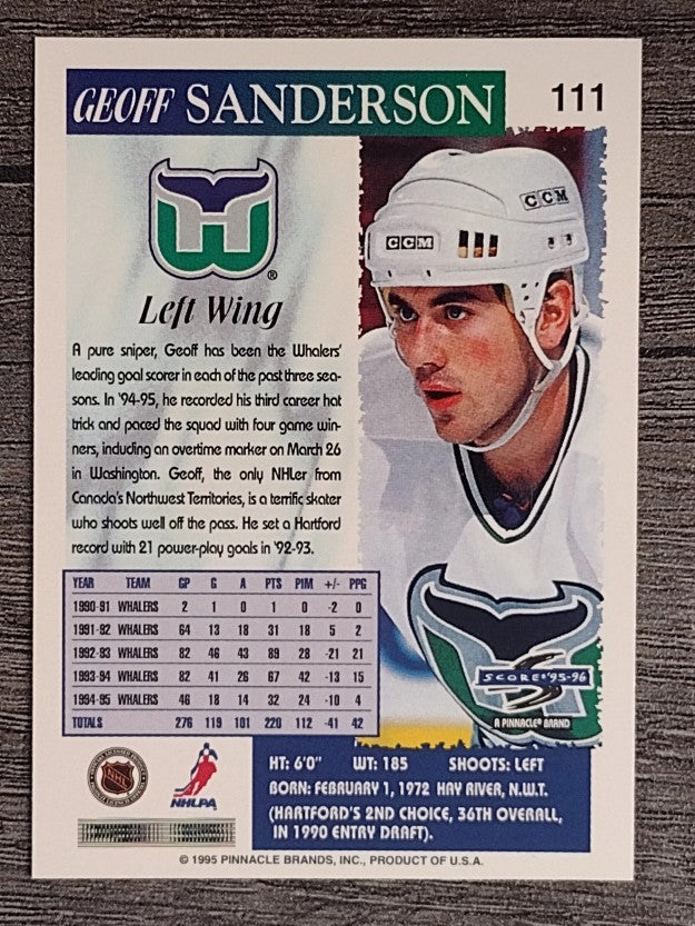 1995-96 Score #111 Geoff Sanderson